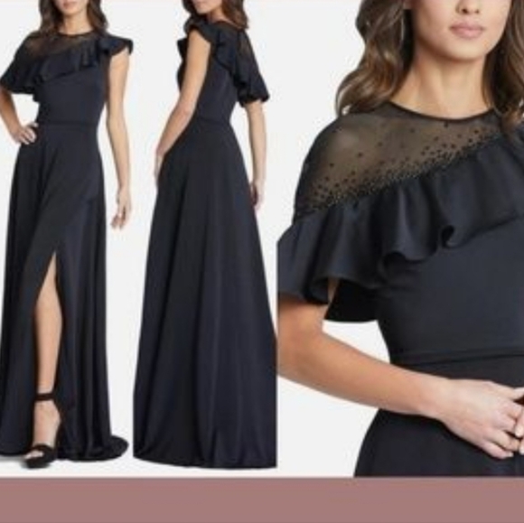 NWT Mac Duggal IEENA Fall 2021 black #55317 maxi formal gown size 10 - Picture 2 of 14
